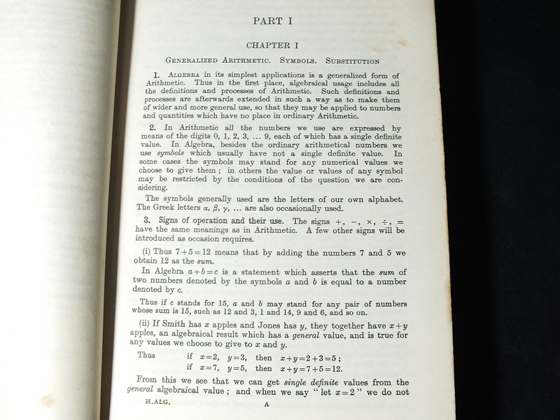 A School Algebra with answer by H.S.HALL & Key to HALL'S School Algebra by L.W.GRENVILLE ปกแข็ง 2 เล่ม ปี 1970 / 1956