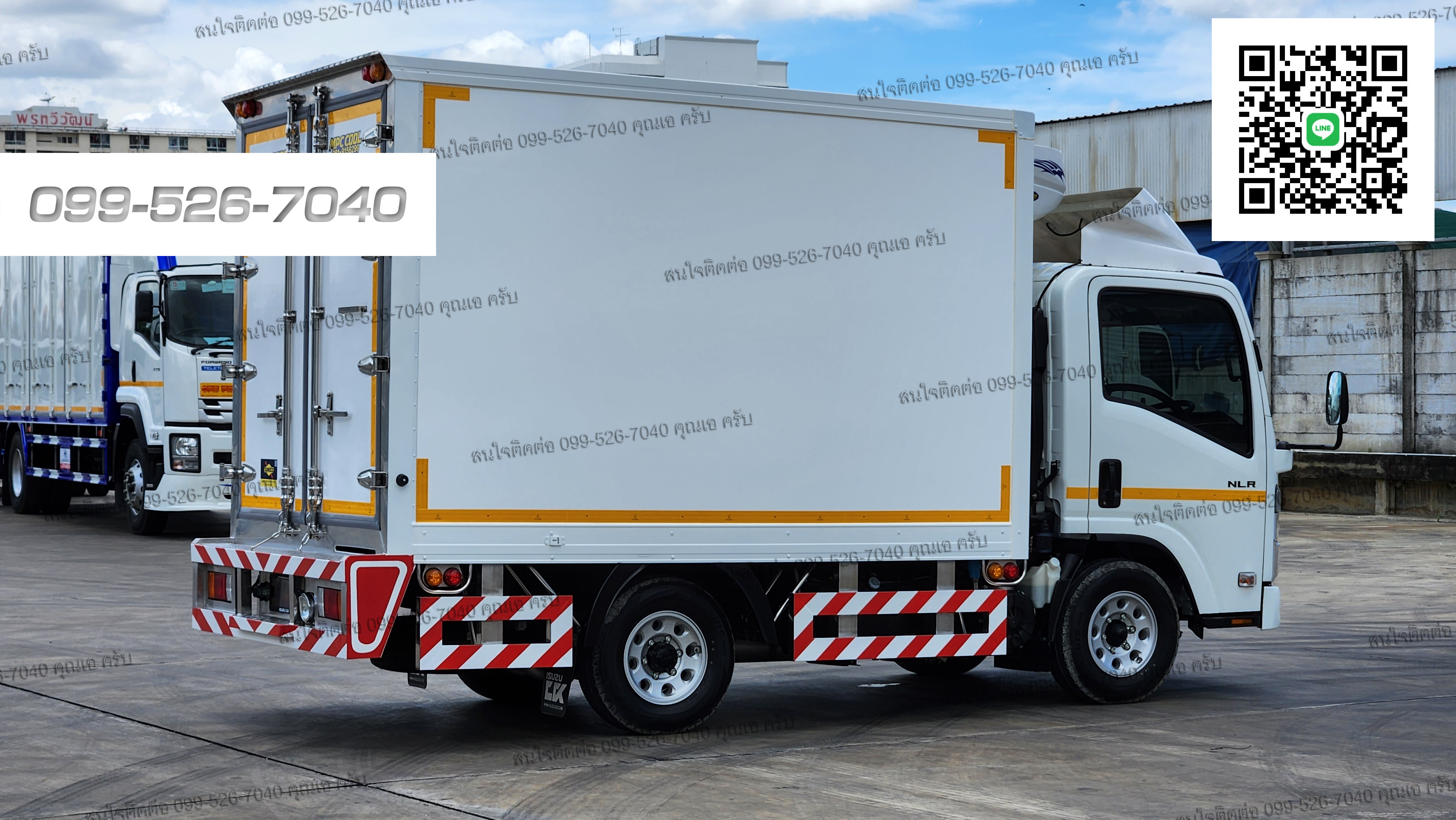 4 ล้อใหญ่ ISUZU NLR EURO5 Smoother ติดตั้งตู้เปียก พร้อมเครื่องทำความเย็น อุณหภูมิ +25 ถึง 0 องศา ประตู4บาน
