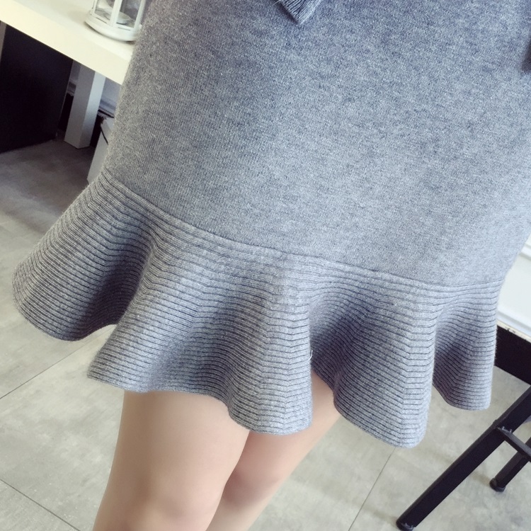 พรีออเดอร์ - เดรสไหมพรม Pre - DT156 (สีเทา)