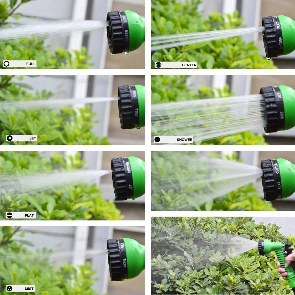 หัวฉีดน้ำ ปืนฉีดน้ำ สามารถปรับได้ 7 รูปแบบ ข้อต่อสวมเร็ว ข้อต่อสายยาง