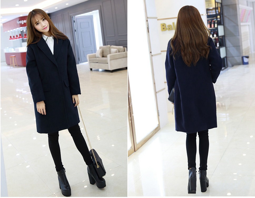 พรีออเดอร์ - เสื้อโค้ทผ้าวูลกันหนาว Pre - CT640 (สีกรม)