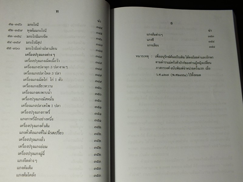 ตำราเเม่ครัวหัวป่าก์ ของ ท่านผู้หญิง เปลี่ยน ภาสกรวงศ์ (จัดพิมพ์เป็นอนุสรณ์ น.ส.อรพินท์ บุนนาค) หนา 497 หน้า ปี 2556