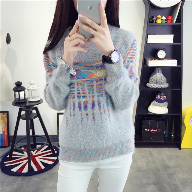 พรีออเดอร์ - เสื้อไหมพรมแฟชั่นแขนยาว Pre - ST645 (สีเทา)