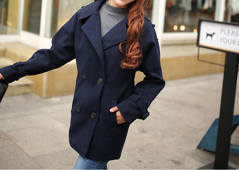 พรีออเดอร์ - เสื้อโค้ทผ้าวูลกันหนาว Pre - CT626 (สีกรม)