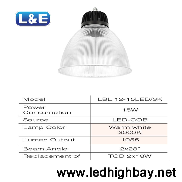 โคมโลว์เบย์ LED L&E 15w