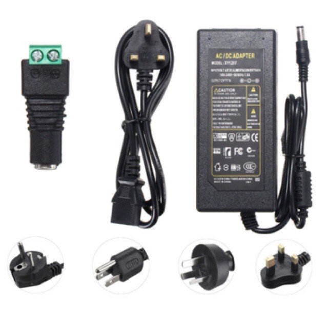 AC110-240V ถึง D Dee Cs 12V 5A หม้อแปลงอะแดปเตอร์แปลงไฟ 60W สำหรับ LED Strip Light - UK Plug