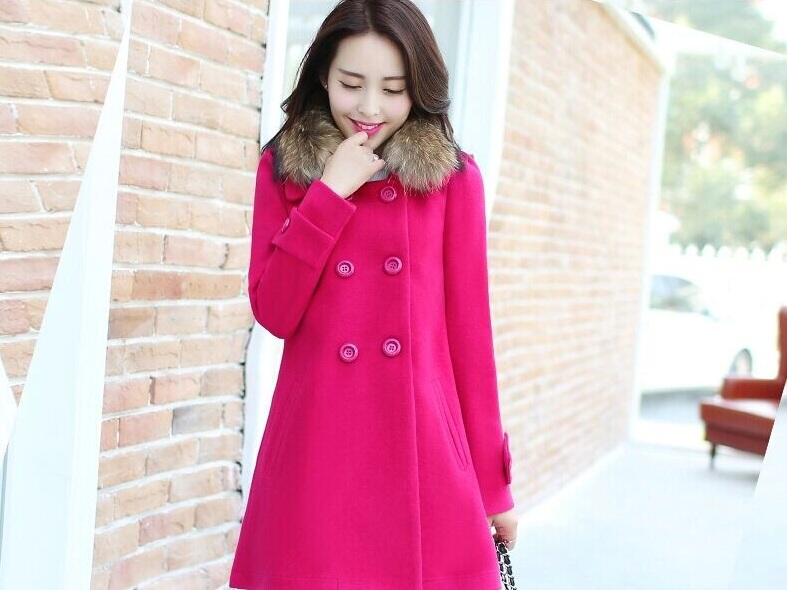 พร้อมส่ง - เสื้อโค้ทผ้าวูลกันหนาว CT155 (สีบานเย็น)