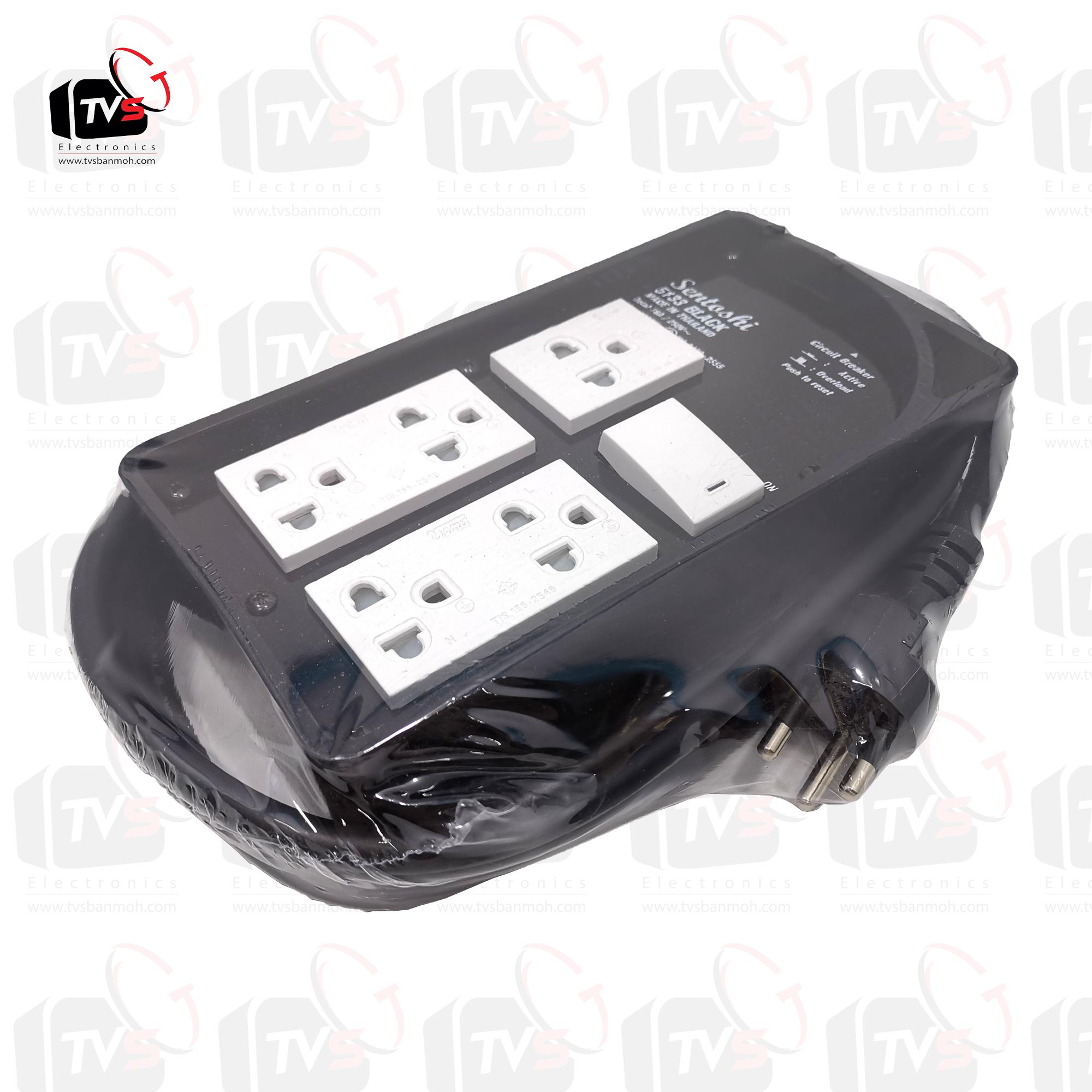 Sentoshi แท้ ปลั๊กพ่วงบล็อกยาง 5133 5ช่อง 3เมตร 16A มีสวิตซ์ สายไฟมีกราวด์ 3ขา ใบอนุญาตที่ ท 5224-18/2432 มอก. 2432-2555