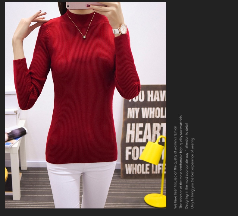 พร้อมส่ง - เสื้อไหมพรม ST131 (สีแดง)