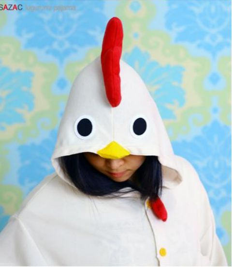 ชุดนอนมาสคอต/แฟนซี ผู้ใหญ่ ไก่ ขาว