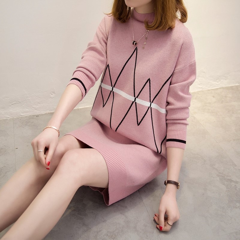 พรีออเดอร์ - เดรสไหมพรม Pre - DT161 (สีชมพู)