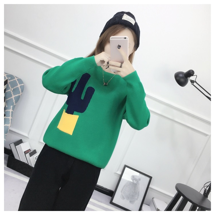 พรีออเดอร์ - เสื้อไหมพรมแฟชั่นแขนยาว Pre - ST774 (สีเขียว)