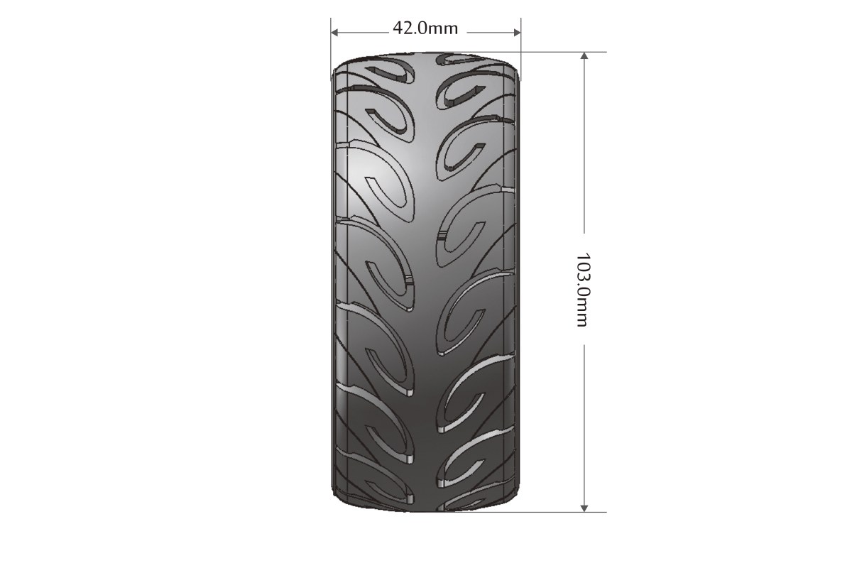 MFT GT Tarmac 1/8 GT Tires (Soft Compound), Mounted on Black Spoke Rim (2Pcs.)