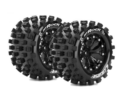 MT-Rock 2.8" Tires (Soft Compound), Mounted on Black 1/2" Offset Rim (2Pcs.)