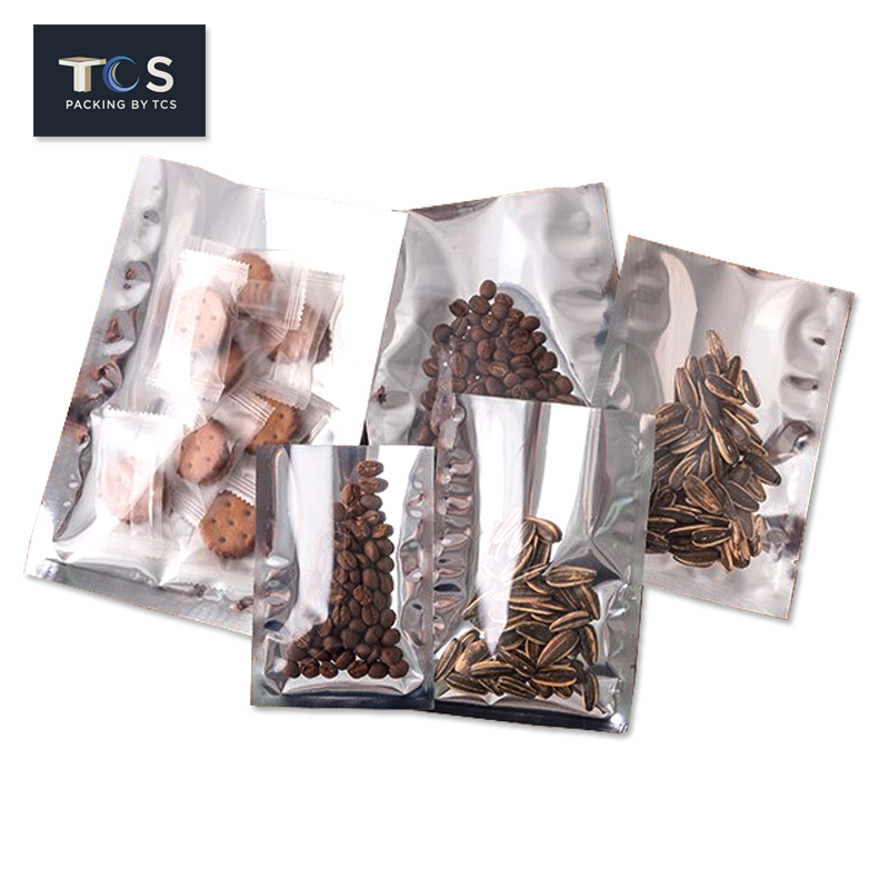 ถุงแบนหน้าใส หลังฟอยล์ ซีล 3 ด้าน (เมทัลไลท์)