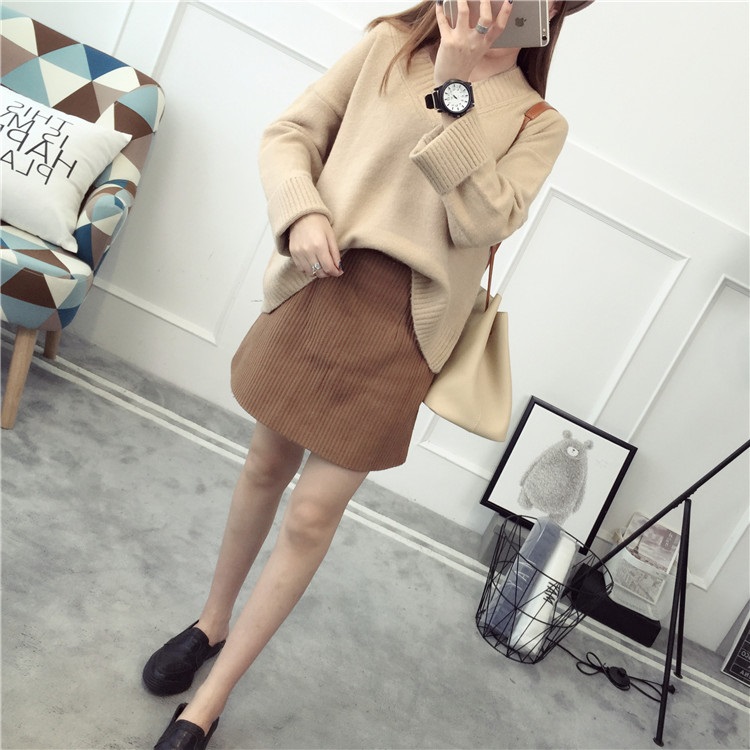 พรีออเดอร์ - เสื้อไหมพรมแฟชั่นแขนยาว Pre - ST777 (สีน้ำตาล)