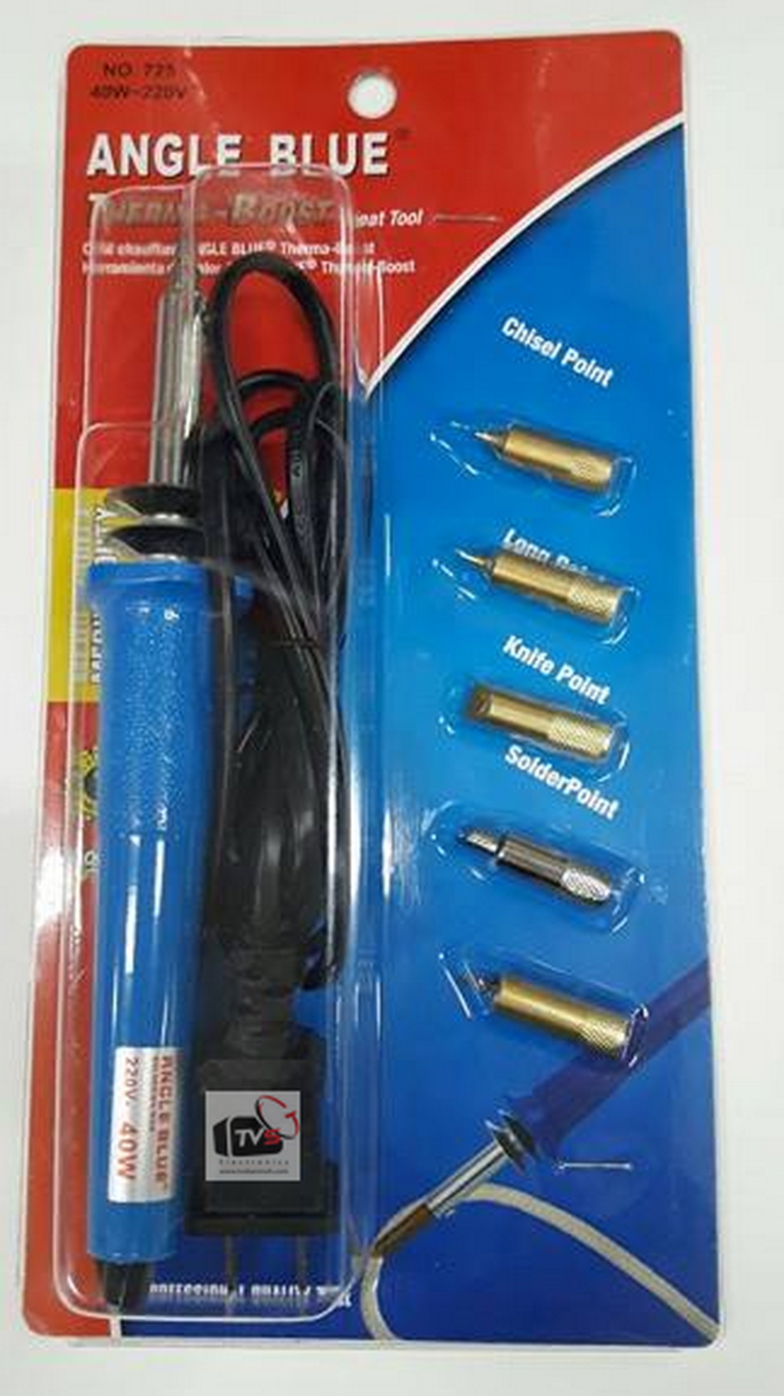 หัวแร้ง ด้ามปากกา Angle Blue ความร้อนโหมดปกติ 40 วัตต์ - หัวทองแดง (Blue) No.725 หัวแร้งบัดกรีเปลี่ยนหัวได้