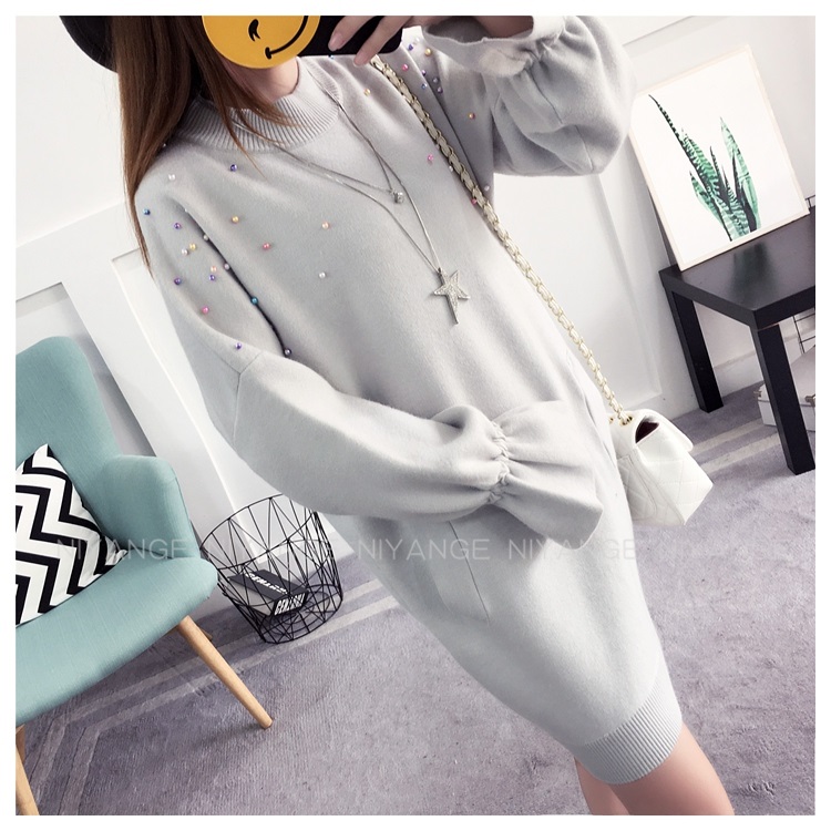 พรีออเดอร์ - เดรสไหมพรม Pre - DT132 (สีเทา)