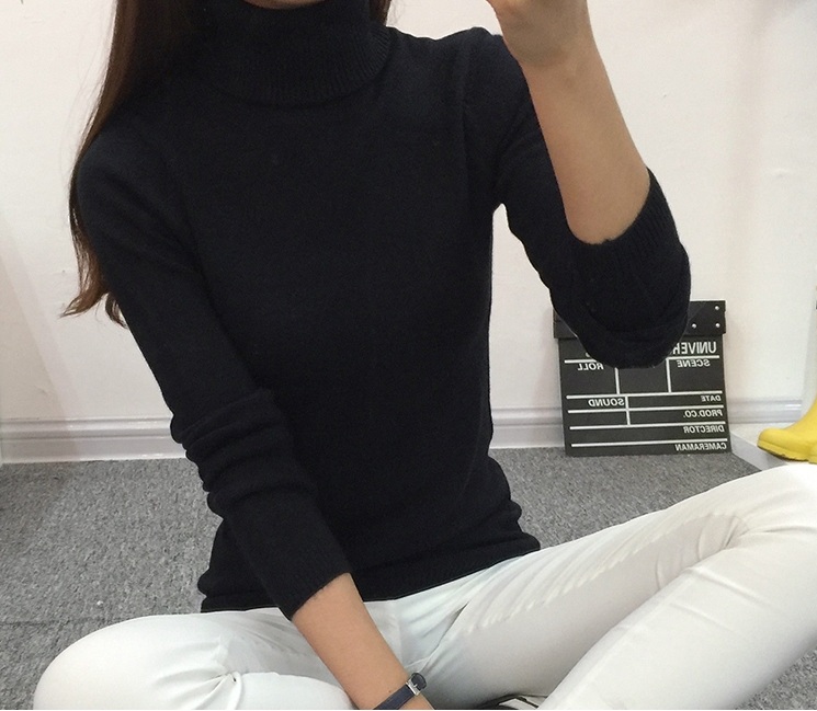 พรีออเดอร์ - เสื้อไหมพรมคอเต่า Pre - ST613 (สีดำ)