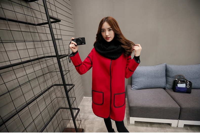 พรีออเดอร์ - เสื้อแจ็คเก็ตสไตล์เกาหลี Pre - CT716 (สีแดง)