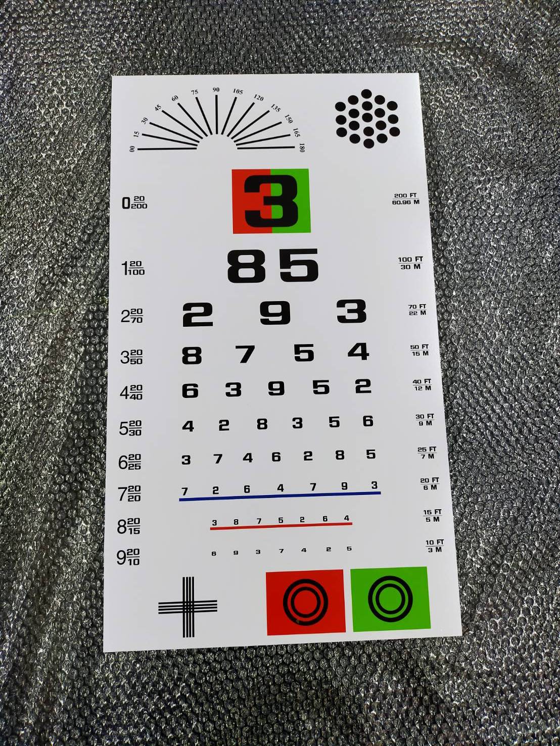 ป้ายวัดค่าสายตา ป้ายอะคริลิคขาว 3mm ติดสติ๊กเกอร์ไดคัทตามแบบ