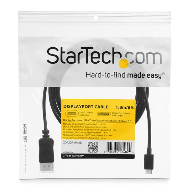 USB-C to DisplayPort Adapter Cable CDP2DPMM 1.8m