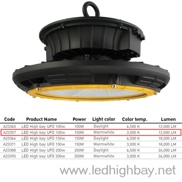 โคมไฮเบย์ LED EVE UFO 100w (แสงส้ม)