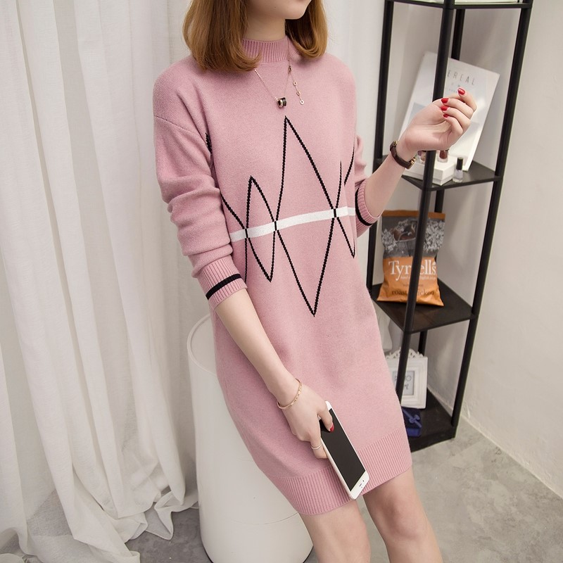 พรีออเดอร์ - เดรสไหมพรม Pre - DT161 (สีชมพู)