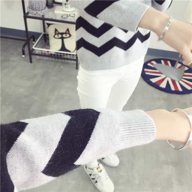 พรีออเดอร์ - เสื้อไหมพรมแฟชั่น Pre - ST621 (สีเทา)