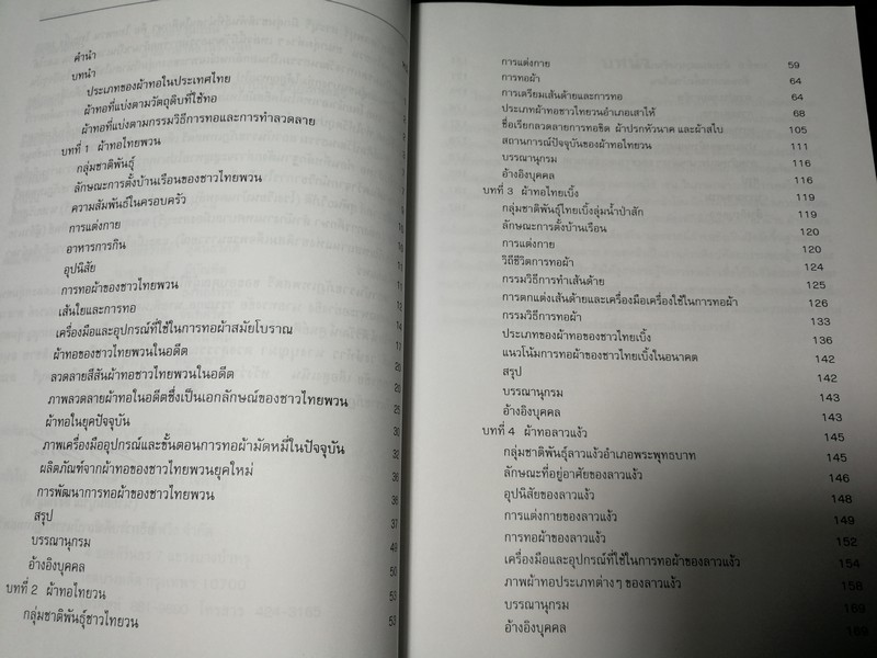 ผ้าทอพื้นเมืองลพบุรี สระบุรี โดย ศูนย์ศิลปวัฒนธรรม สถาบันราชภัฏเทพสตรี ลพบุรี หนา 188 หน้า ปี 2541