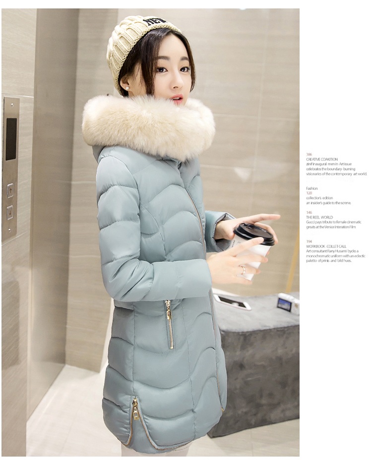 พรีออเดอร์ - เสื้อกันหนาวสไตล์เกาหลีบุนวม Pre - CT738 (สีฟ้าเทา)