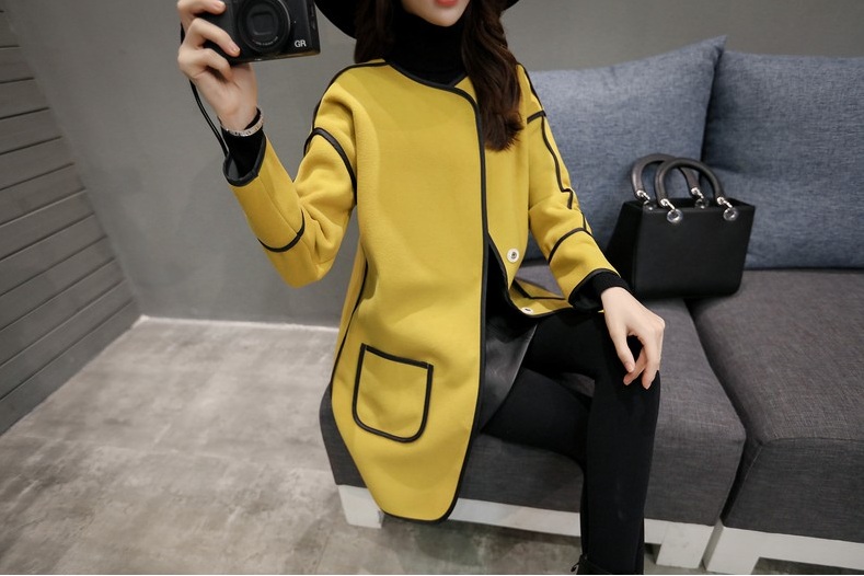 พรีออเดอร์ - เสื้อแจ็คเก็ตสไตล์เกาหลี Pre - CT718 (สีเหลือง)