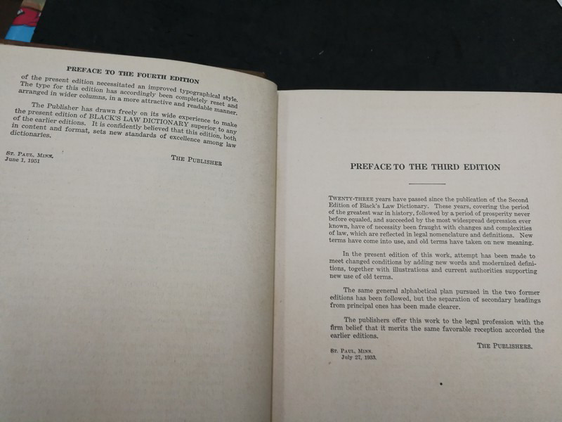 Black's Law Dictionary by Henry Cambell Black hardcopy copyright 1951 (พ.ศ.2494)