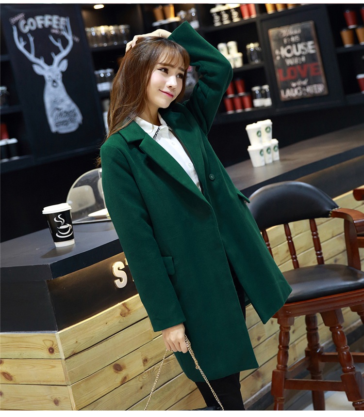 พรีออดเอร์ - เสื้อโค้ทผ้าวูลกันหนาว Pre - CT645 (สีเขียว)