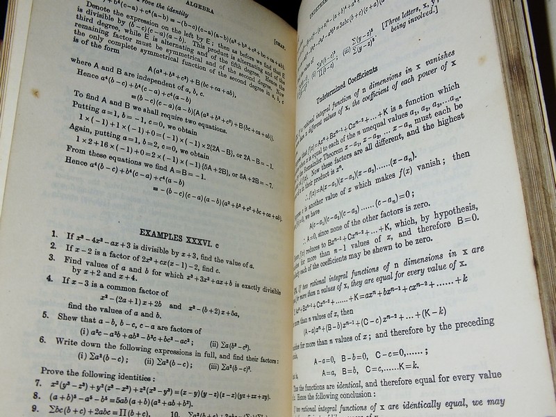 A School Algebra with answer by H.S.HALL & Key to HALL'S School Algebra by L.W.GRENVILLE ปกแข็ง 2 เล่ม ปี 1970 / 1956