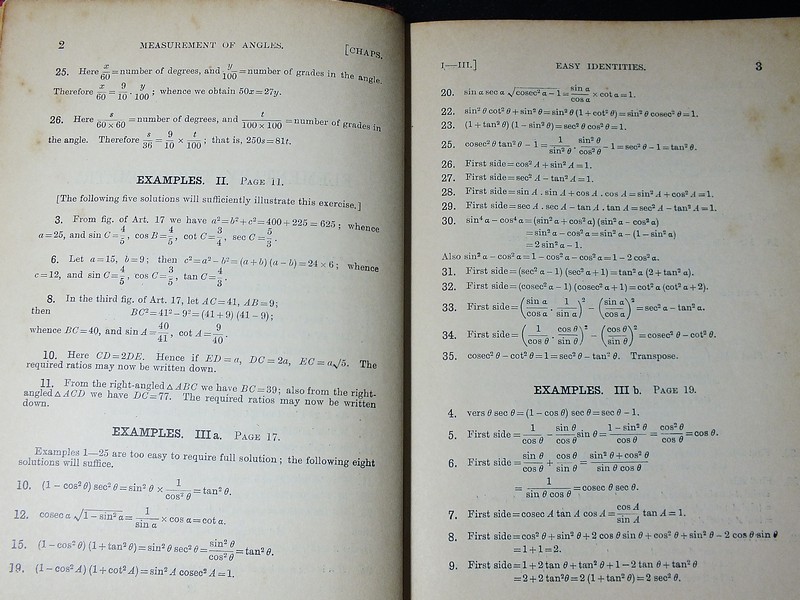 ELEMENTARY TRIGONOMETRY and KEY TO HALL & KNIGHT'S ELEMENTARY TRIGONOMETRY ปกแข็ง 2 เล่ม ปี 1960