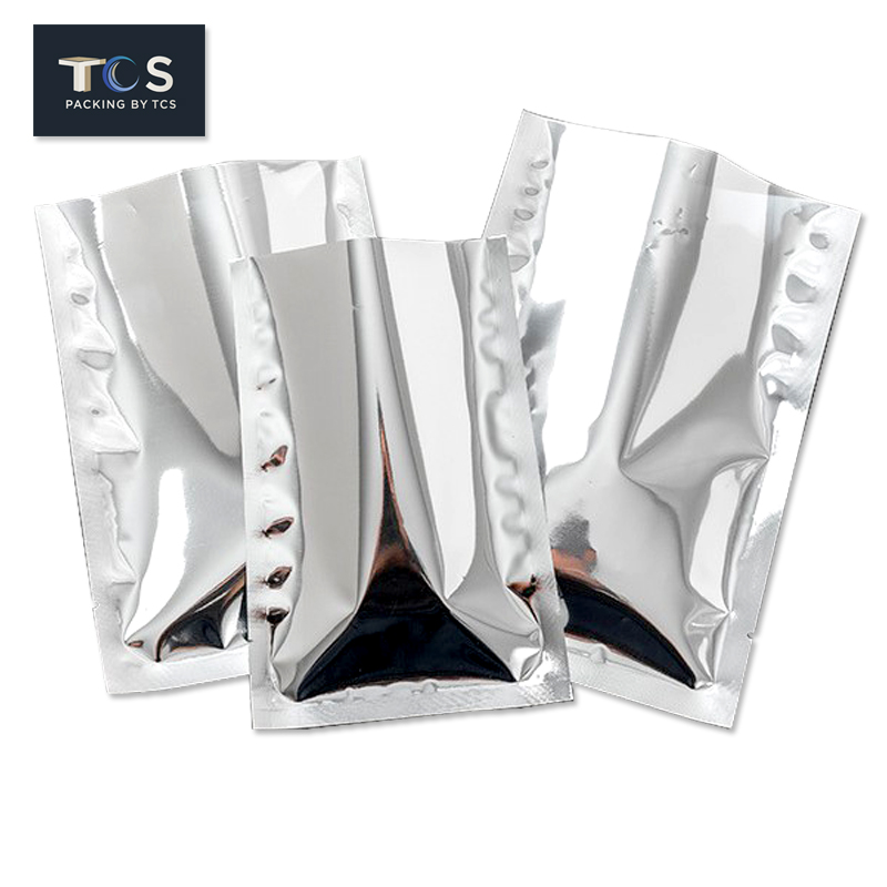 ถุงแบนฟอยล์ ซีล 3 ด้าน (เมทัลไลท์) (สีเงินเงา)