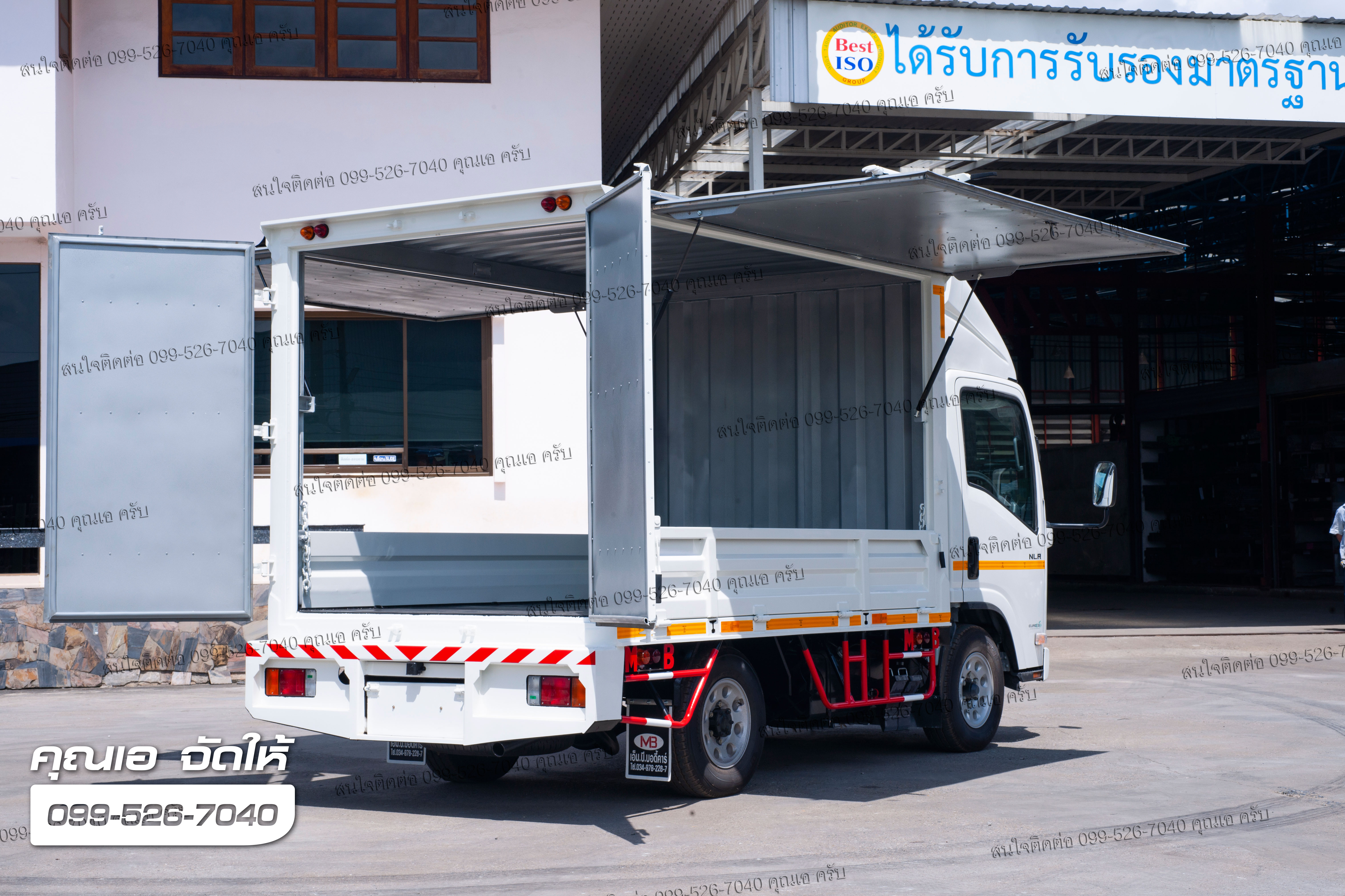 NLR Lite ติดตั้งตู้อลูมิเนียม เปิดข้างแบบปีกนกซ้าย ขวา 2ประตูท้าย ยูโร 3