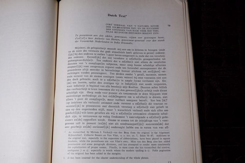 THE SHORT HISTORY OF THE KINGS OF SIAM BY JEREMIAS VAN VLIET ( 2 language)