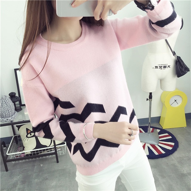 พรีออเดอร์ - เสื้อไหมพรมแฟชั่น Pre - ST622 (สีชมพู)