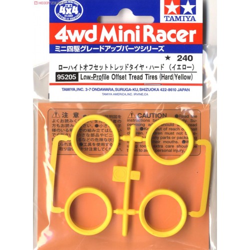 Low-Profile Offset Tread Tires (Hard/Yellow).