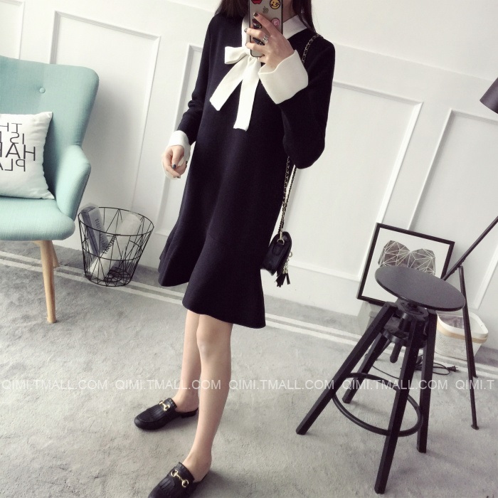 พรีออเดอร์ - เดรสไหมพรม Pre - DT121 (สีดำ)