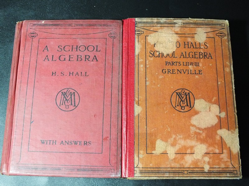 A School Algebra with answer by H.S.HALL & Key to HALL'S School Algebra by L.W.GRENVILLE ปกแข็ง 2 เล่ม ปี 1970 / 1956