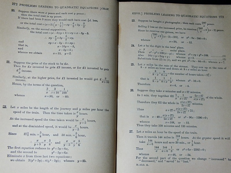 A School Algebra with answer by H.S.HALL & Key to HALL'S School Algebra by L.W.GRENVILLE ปกแข็ง 2 เล่ม ปี 1970 / 1956
