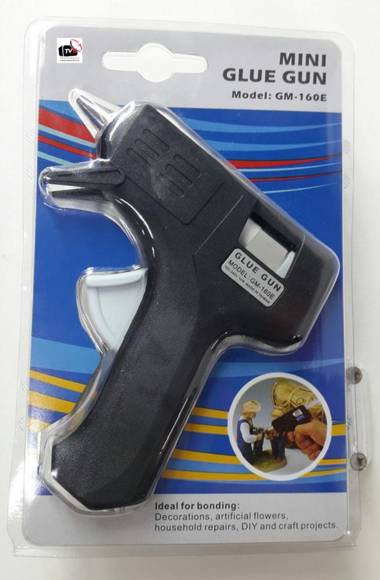 TVS ปืนยิงกาวแท่ง ขนาดเล็ก รุ่น GLUE GUN (model: GM-160E) 100-240 V 10W - Black