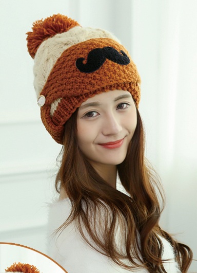 พร้อมส่ง - หมวกไหมพรม HT115 (สีครีม)