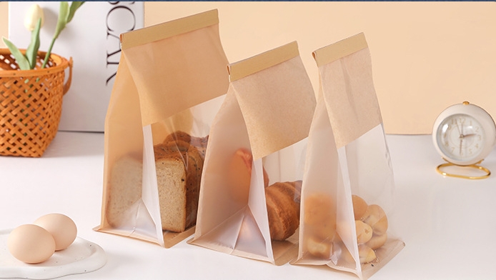 ถุงขนมปัง หน้าใสคราฟท์สีน้ำตาล (แพ็ค 50 ใบ)