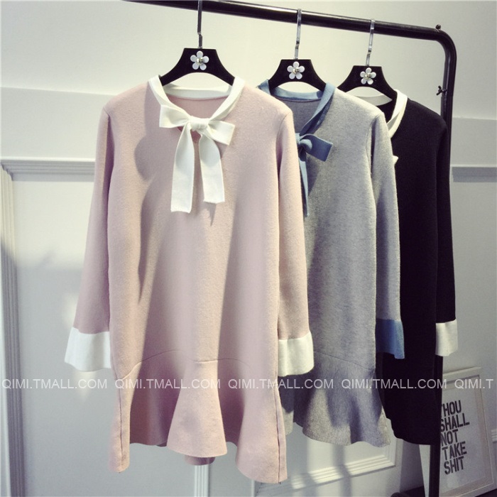 พรีออเดอร์ - เดรสไหมพรม Pre - DT120 (สีเทา)