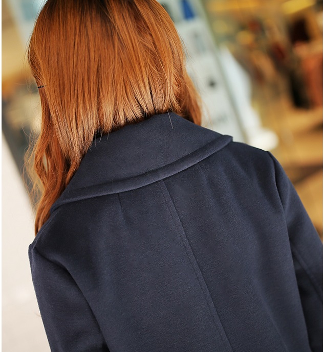 พร้อมส่ง - เสื้อโค้ทผ้าวูลกันหนาว CT115 (สีกรม)