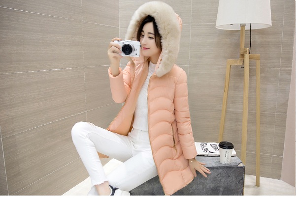 พรีออเดอร์ - เสื้อกันหนาวสไตล์เกาหลีบุนวม Pre - CT737 (สีโอรส)